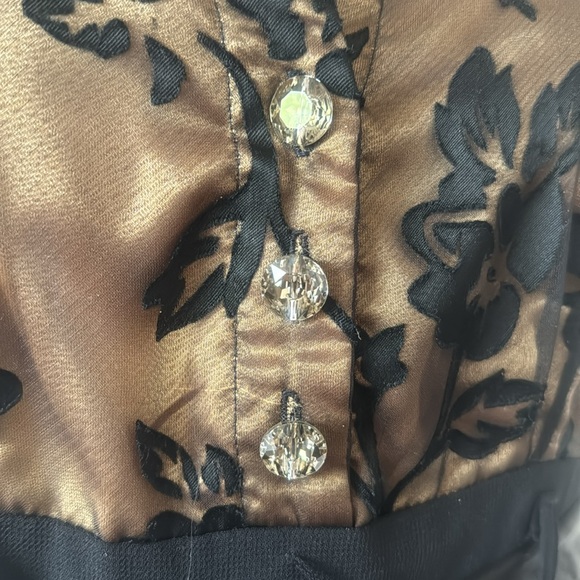 💕Robbie Bee Elegant Black and Gold Dance Dress 12 EUC - Picture 3 of 12